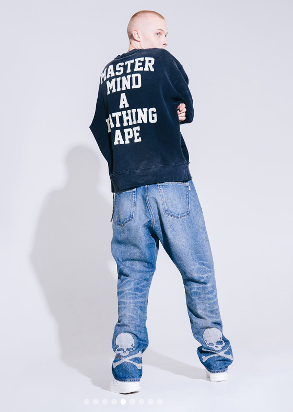 A BATHING APE BAPE x mastermind JAPAN DENIM PANTS LIGHT INDIGO 3
