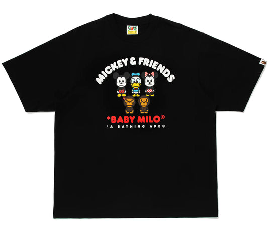A BATHING APE BAPE x DISNEY MICKEY & FRIENDS BABY MILO RELAXED FIT TEE BLACK (BLACK)