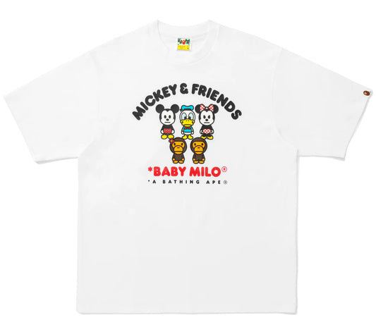 A BATHING APE BAPE x DISNEY MICKEY & FRIENDS BABY MILO RELAXED FIT TEE WHITE (WHITE)