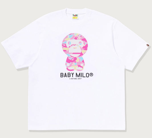 A BATHING APE STA CAMO BABY MILO RELAXED FIT TEE WHITE