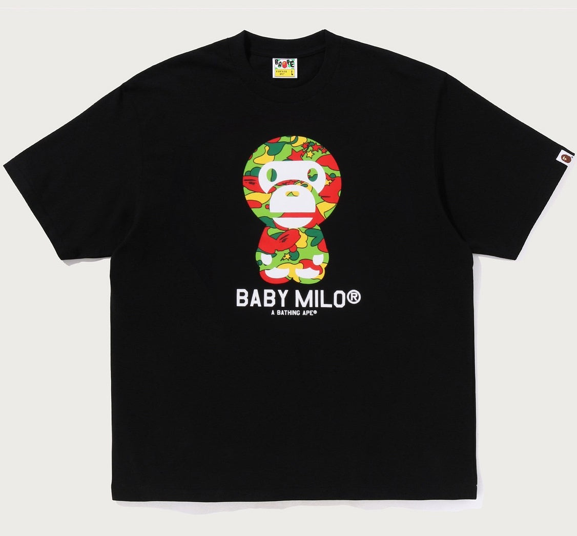 A BATHING APE STA CAMO BABY MILO RELAXED FIT TEE BLACK