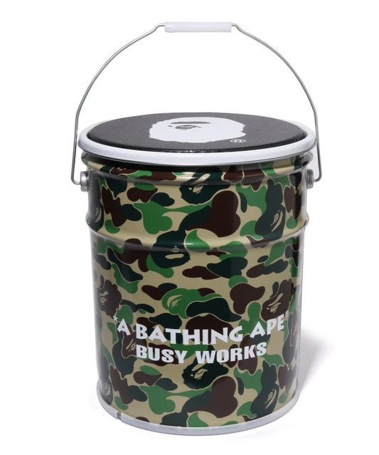 A BATHING APE BAPE ABC CAMO STEEL CAN STOOL GREEN