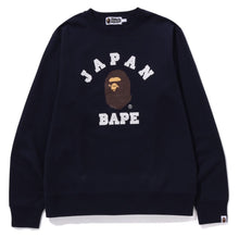 Load image into Gallery viewer, A BATHING APE BAPE JAPAN COLLEGE CREWNECK NAVY ( JAPAN EXCLUSIVE )
