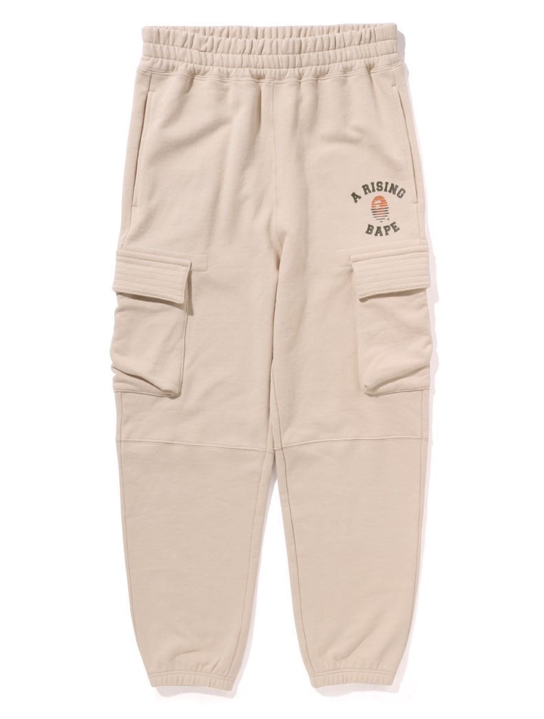 A BATHING APE A RISING BAPE MILITARY SWEAT PANTS RELAXED FIT IVORY