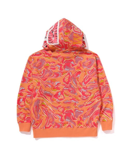MARBLING CAMO SHARK RELAXED FIT FULL ZIP HOODIE オレンジ Detail