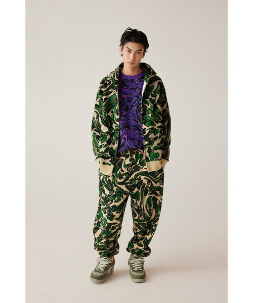 MARBLING CAMO SHARK RELAXED FIT FULL ZIP HOODIE オレンジ Detail