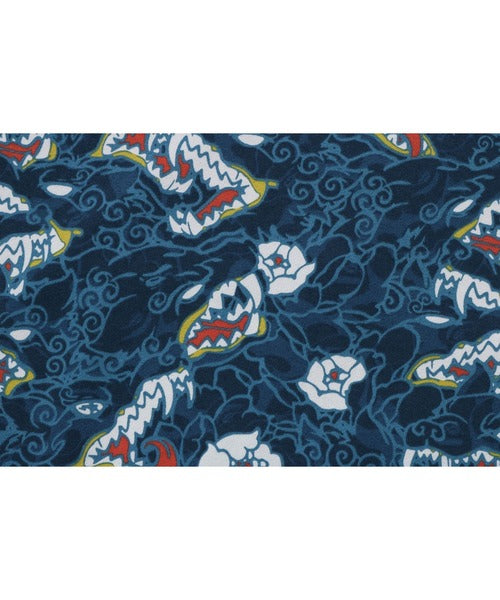 JAPANESE TATTOO CAMO SHARK FZ HOODIE ブルー Detail