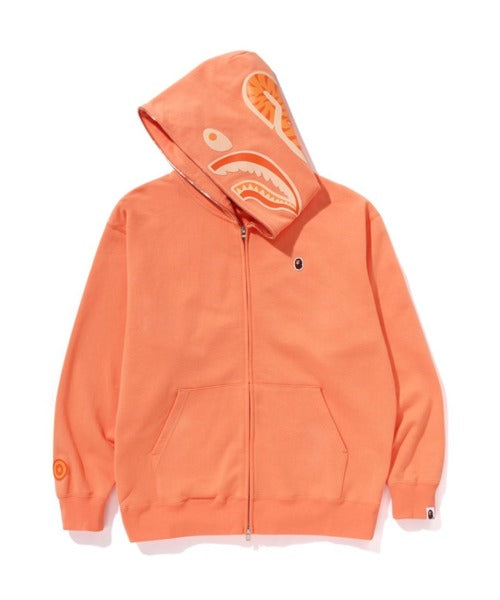 ONE POINT APE HEAD SHARK RELAXED FIT FULL ZIP HOODIE オレンジ Detail