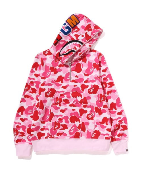 ABC CAMO SHARK HALF ZIP PULLOVER HOODIE ピンク