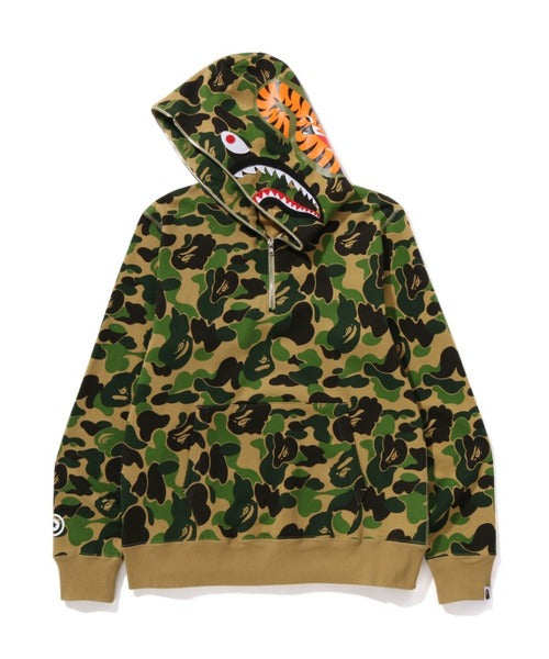 ABC CAMO SHARK HALF ZIP PULLOVER HOODIE グリーン Detail