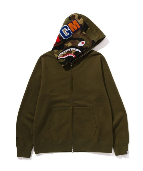 1ST SHARK FULL ZIP HOODIE オリーブ Detail
