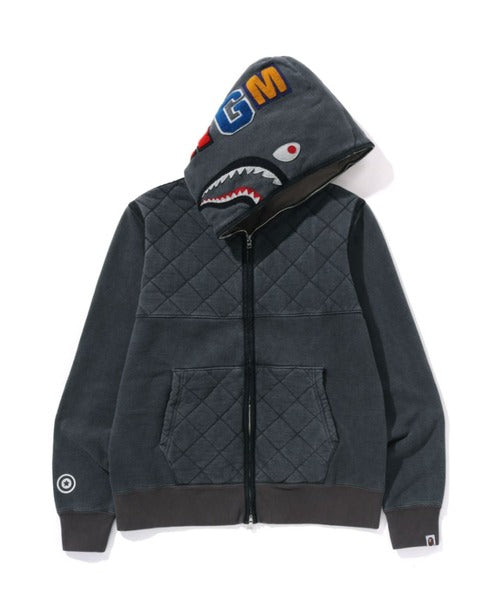 A RISING BAPE MILITARY SHARK FULL ZIP HOODIE ブラック