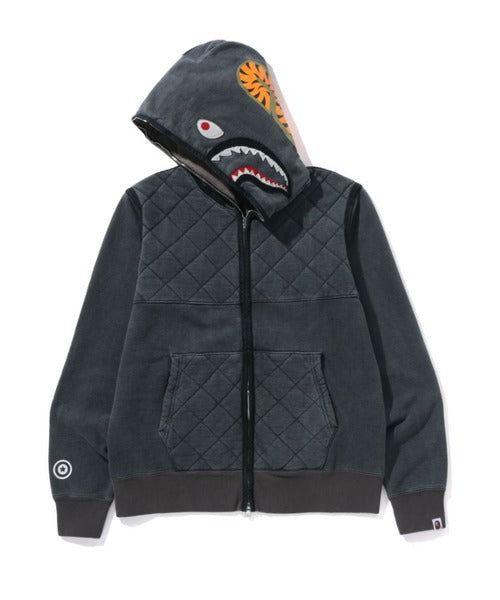 A RISING BAPE MILITARY SHARK FULL ZIP HOODIE ブラック Detail