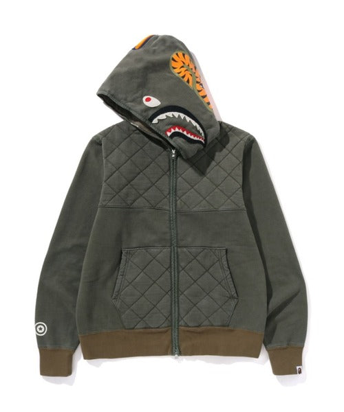 A RISING BAPE MILITARY SHARK FULL ZIP HOODIE ブラック Detail