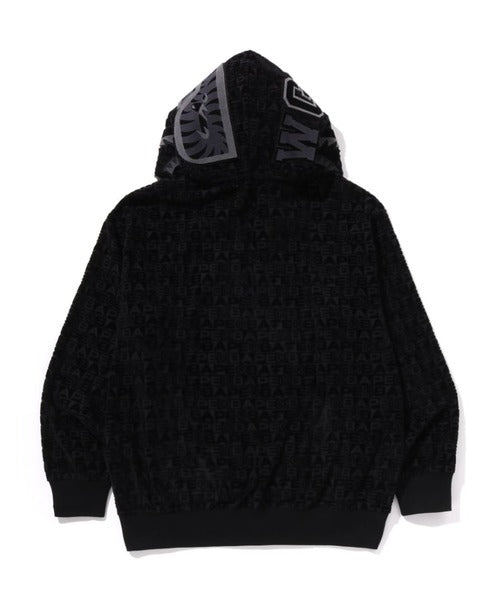 LUX SPORT PATTERN SHARK RELAXED FIT FZ HOODIE ブラック Detail