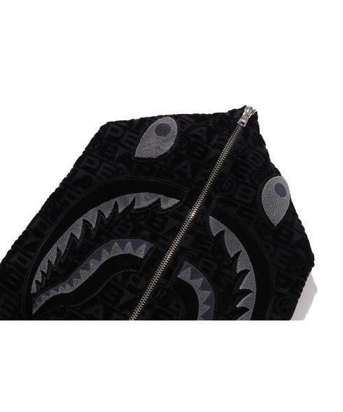 LUX SPORT PATTERN SHARK RELAXED FIT FZ HOODIE ブラック Detail