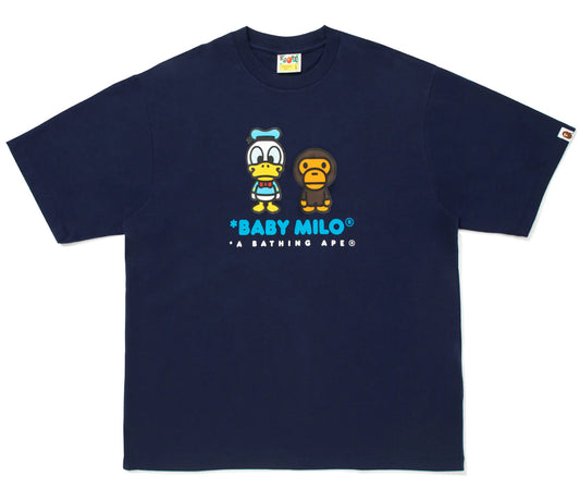 A BATHING APE BAPE x DISNEY DONALD DUCK BABY MILO RELAXED FIT TEE NAVY (NAVY)