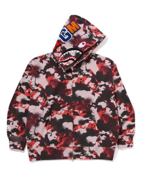 MAP CAMO SHARK RELAXED FIT FULL ZIP HOODIE レッド