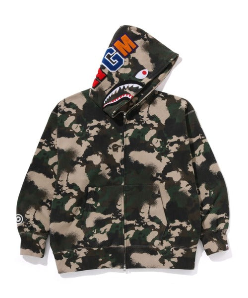 MAP CAMO SHARK RELAXED FIT FULL ZIP HOODIE グリーン