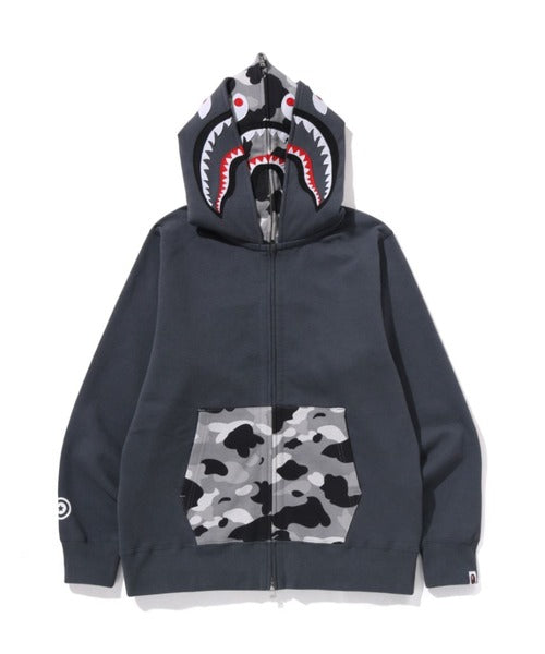 1ST CAMO SHARK FULL ZIP DOUBLE HOODIE グレー