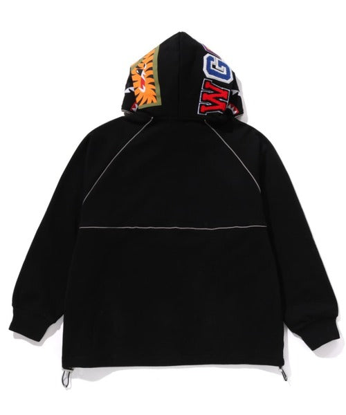 SHARK LOGO HALF ZIP RELAXED FIT PULLOVER HOODIE ブラック Detail