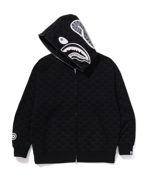 COLLEGE MONOGRAM RELAXED FIT SHARK FULL ZIP HOODIE M ブラック Detail