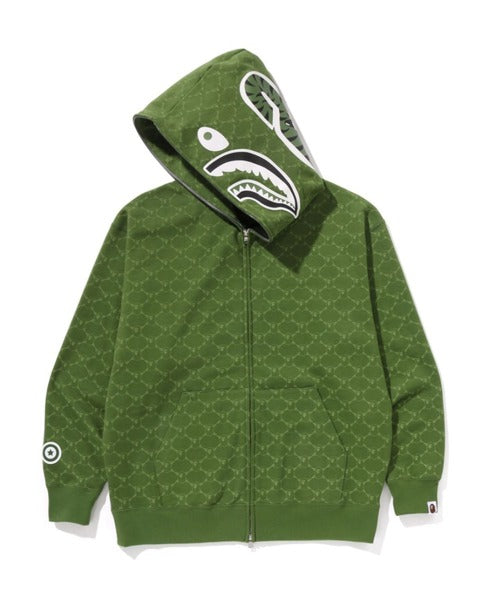 COLLEGE MONOGRAM RELAXED FIT SHARK FULL ZIP HOODIE M グリーン Detail