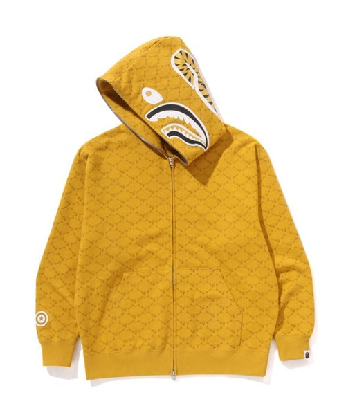 COLLEGE MONOGRAM RELAXED FIT SHARK FULL ZIP HOODIE M イエロー Detail