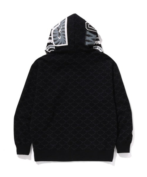 COLLEGE MONOGRAM RELAXED FIT SHARK FULL ZIP HOODIE M ブラック Detail