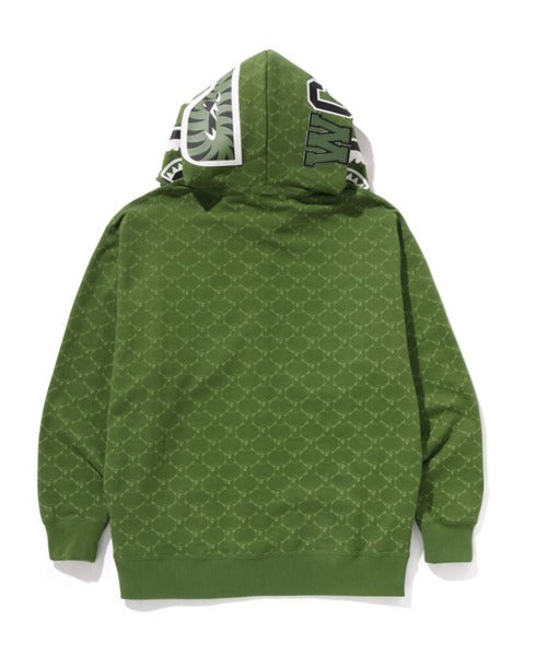 COLLEGE MONOGRAM RELAXED FIT SHARK FULL ZIP HOODIE M グリーン Detail