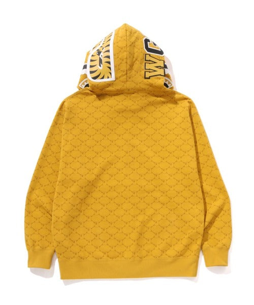 COLLEGE MONOGRAM RELAXED FIT SHARK FULL ZIP HOODIE M イエロー Detail