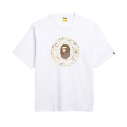 A BATHING APE BAPE HIGHSNOBIETY CAMO BUSY WORKS RELAXED FIT TEE WHITE