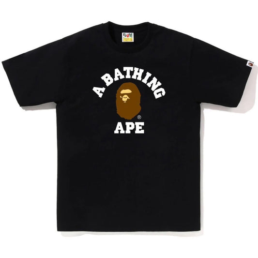 A BATHING APE BAPE COLLEGE TEE BLACK