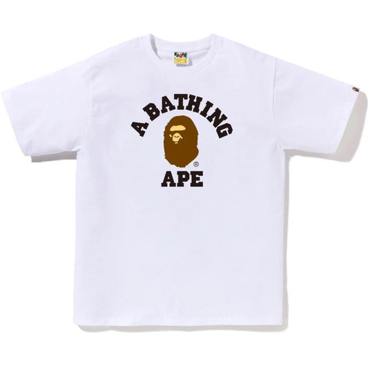 A BATHING APE BAPE COLLEGE TEE WHITE