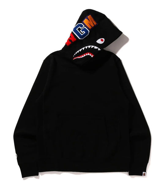 A BATHING APE BAPE SHARK PULLOVER HOODIE BLACK