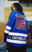 Load image into Gallery viewer, A BATHING APE BAPE M&amp;N NHL NEW YORK RANGERS MESH HOCKEY JERSEY L/S TEE
