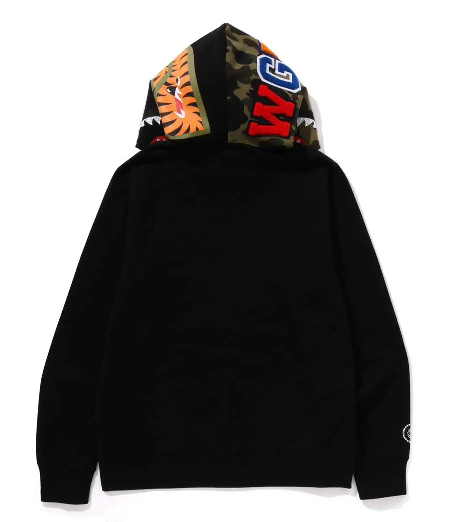 A BATHING APE 1ST CAMO SWAROVSKI SHARK FULL ZIP HOODIE