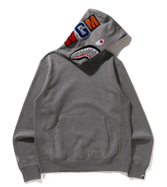 A BATHING APE BAPE SHARK PULLOVER HOODIE GRAY