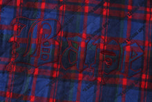 Load image into Gallery viewer, A BATHING APE BAPE LOGO CHECK PATTERN PADDED FLANNEL SHIRT JACKET NAVY
