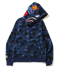 Load image into Gallery viewer, A BATHING APE BAPE COLOR CAMO SHARK HOODIE NAVY
