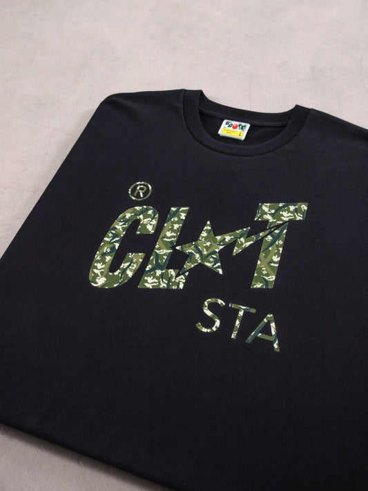 A BATHING APE BAPE CLOT CLOT STA RELAXED FIT TEE BLACK