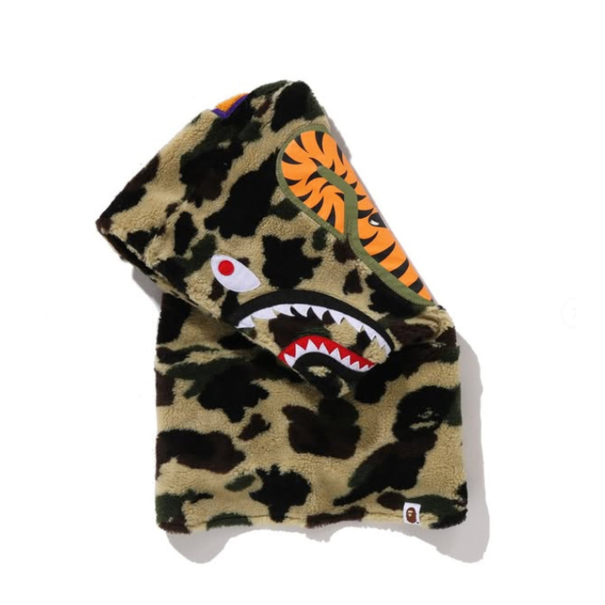 A BATHING APE BAPE 1ST CAMO SHARK BOA SNOOD YELLOW