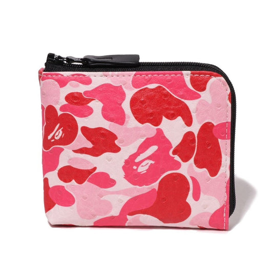 A BATHING APE BAPE ABC CAMO MINI ZIPPED WALLET PINK