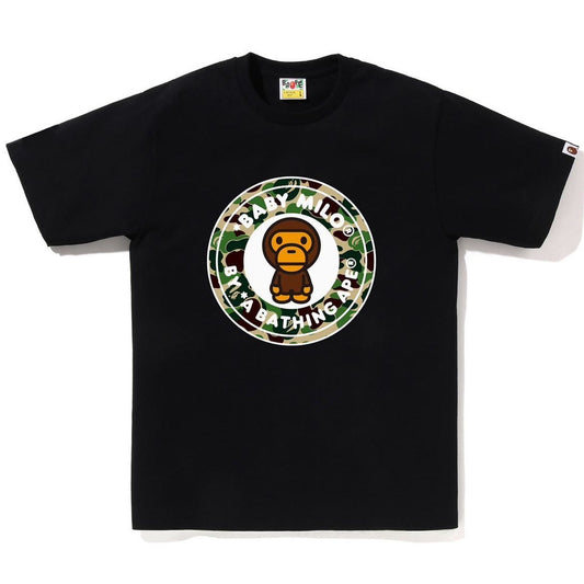 A BATHING APE BAPE ABC CAMO MILO BUSY WORKS TEE BLACK GREEN