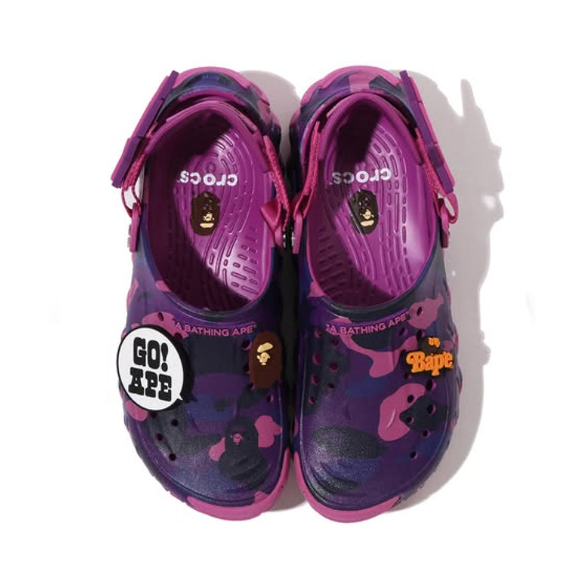 A BATHING APE BAPE CROCS - CLOG COLOR CAMO PURPLE
