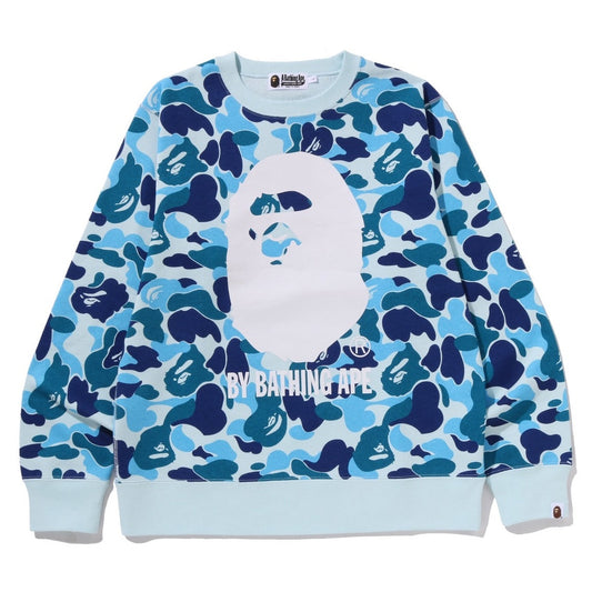 A BATHING APE BAPE ABC CAMO BY BATHING APE CREWNECK SWEAT SHIRT BLUE