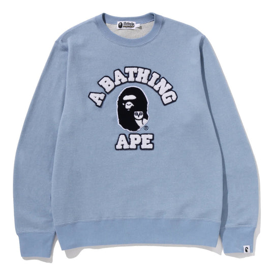 A BATHING APE BAPE OVO COLLEGE CREWNECK INDIGO