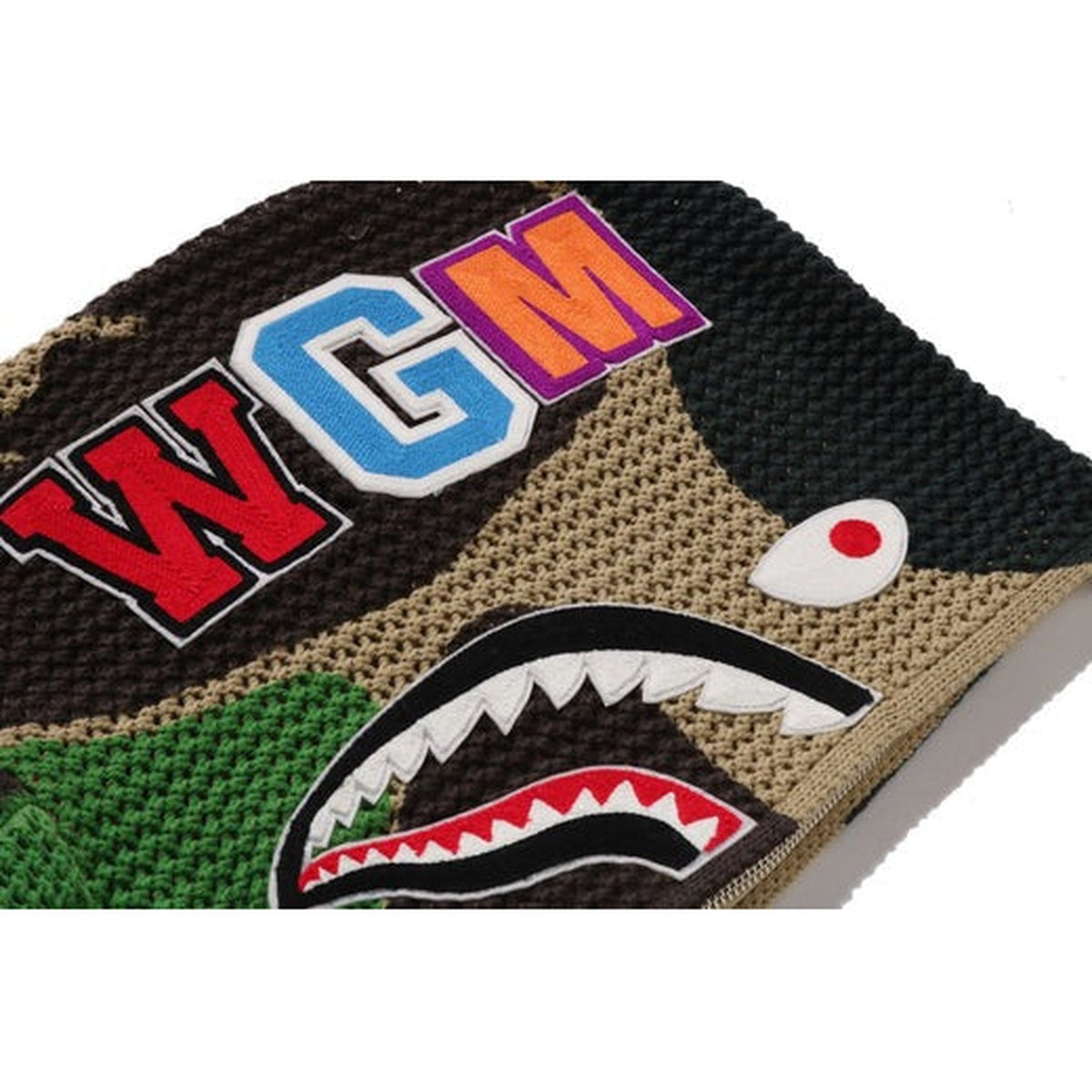 A BATHING APE BAPE ABC CAMO CROCHET SHARK RELAXED FIT FULL ZIP HOODIE GREEN