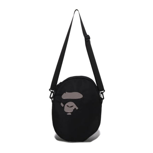 A BATHING APE BAPE BIG APE HEAD SHOULDER BAG BLACK