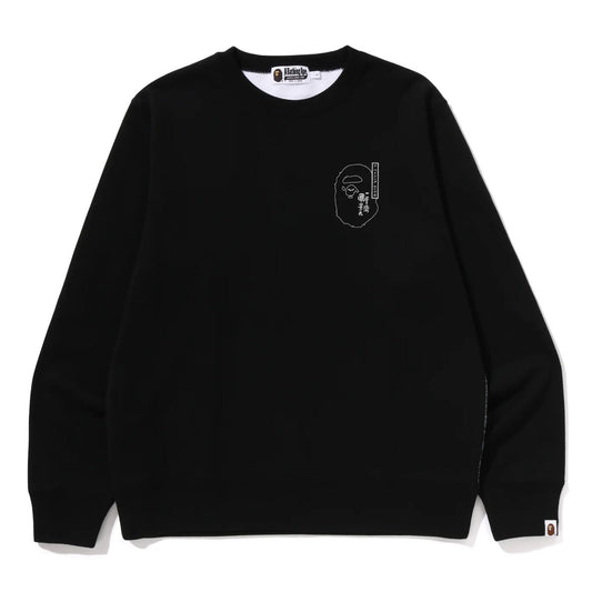 A BATHING APE BAPE UKIYO-E CREWNECK #2 BLACK